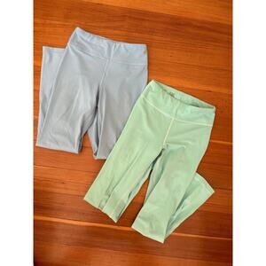 Athleta high rise chit chat flare pant. Mint green and light blue